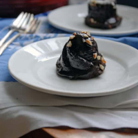 Mini Double Chocolate Almond Cakes with Chocolate Glaze
