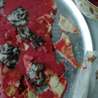 Dessert Pizza with Chocolate 'Pepperoni' and Tart Raspberry Sauce + Baking a Difference Giveaway
