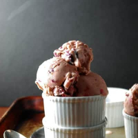 Vegan Gingerbread and Roasted Cranberry Ice Cream