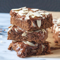 Vegan Brownies with Chocolate Almond Frosting