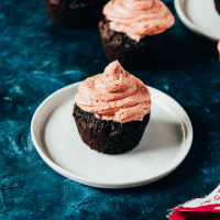 Vegan Chocolate Cupcakes with Buttercream Pink Frosting