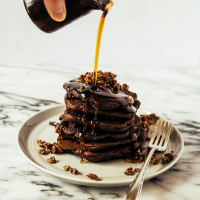 Chocolate Granola Pancakes