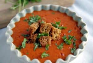 Vegan Roasted Red Pepper and Tomato Soup