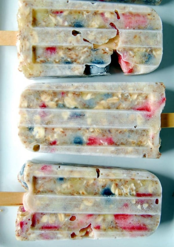Mixed Berry Overnight Oat Popsicles