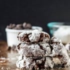 Crispy on the outside and gooey on the inside, these vegan chocolate crinkle cookies are the perfect ultra chocolaty cookie!
