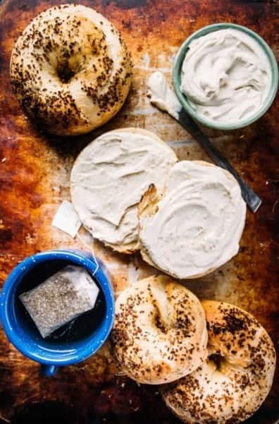 Vegan Onion and Herb Bagels- Make brunch even better with a batch of homemade onion and herb bagels!